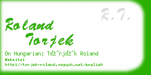 roland torjek business card